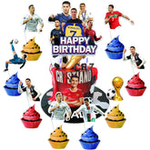 25pcs Soccer Themed Birthday Party Supplies Cupcake Toppers, Soccer Birthday Party Decorations, Soccer Cake Decorations, Cake Topper for Soccer Boys Birthday Party Decorations